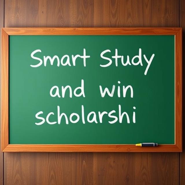 "Smart Study and win scholarship" text written on the board