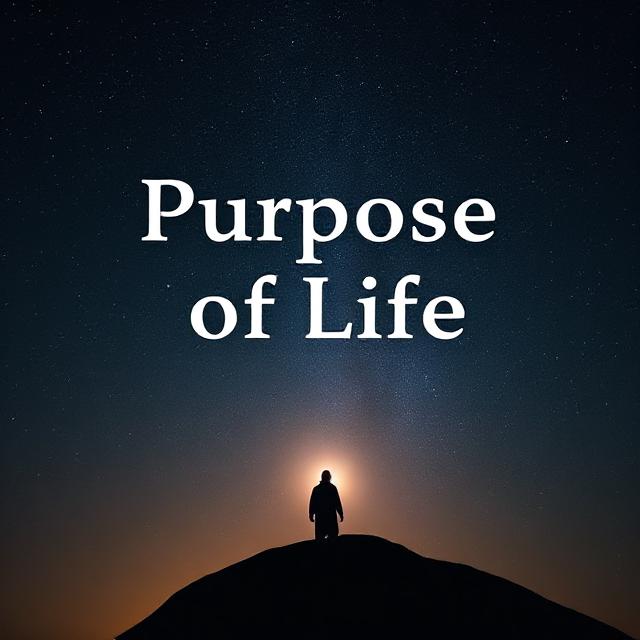 Life purpose pursuing man with text