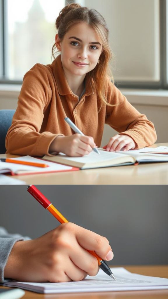 Student writing scholarship CV with the help of oguma Hub
