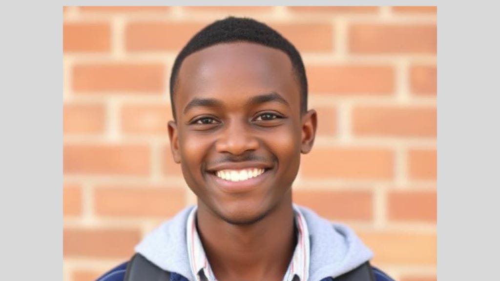 Happy ethiopian grade 12 student