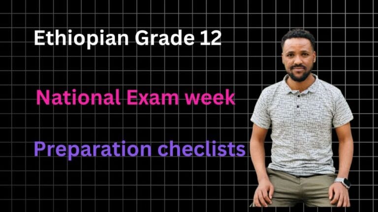 Grade 12 Ethiopian national exam checklist thumbnails