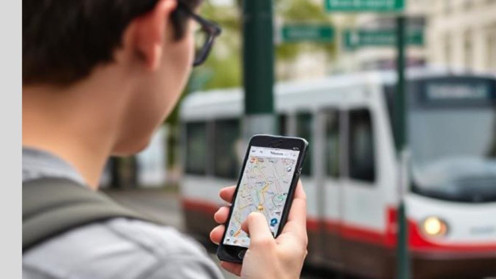 Student using google map to move around in Hungary